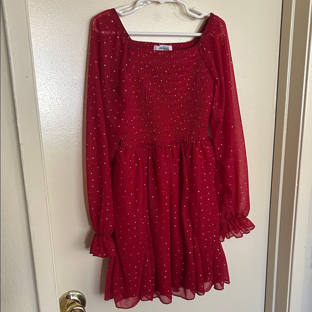 Speechless Kids Sparkling Red Dress